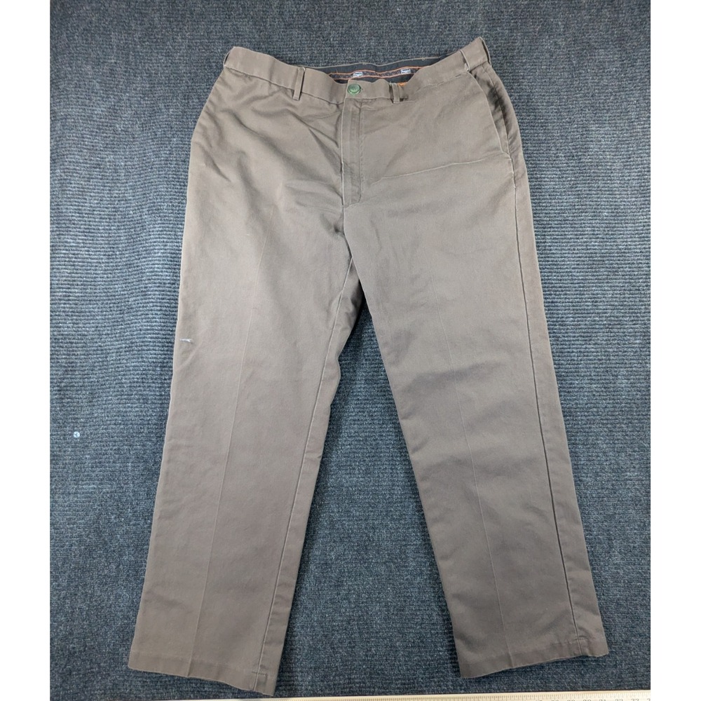 Haggar Wrinkle Free Performance Chino Pants Mens 40x32 Khaki Cotton Resort Wear